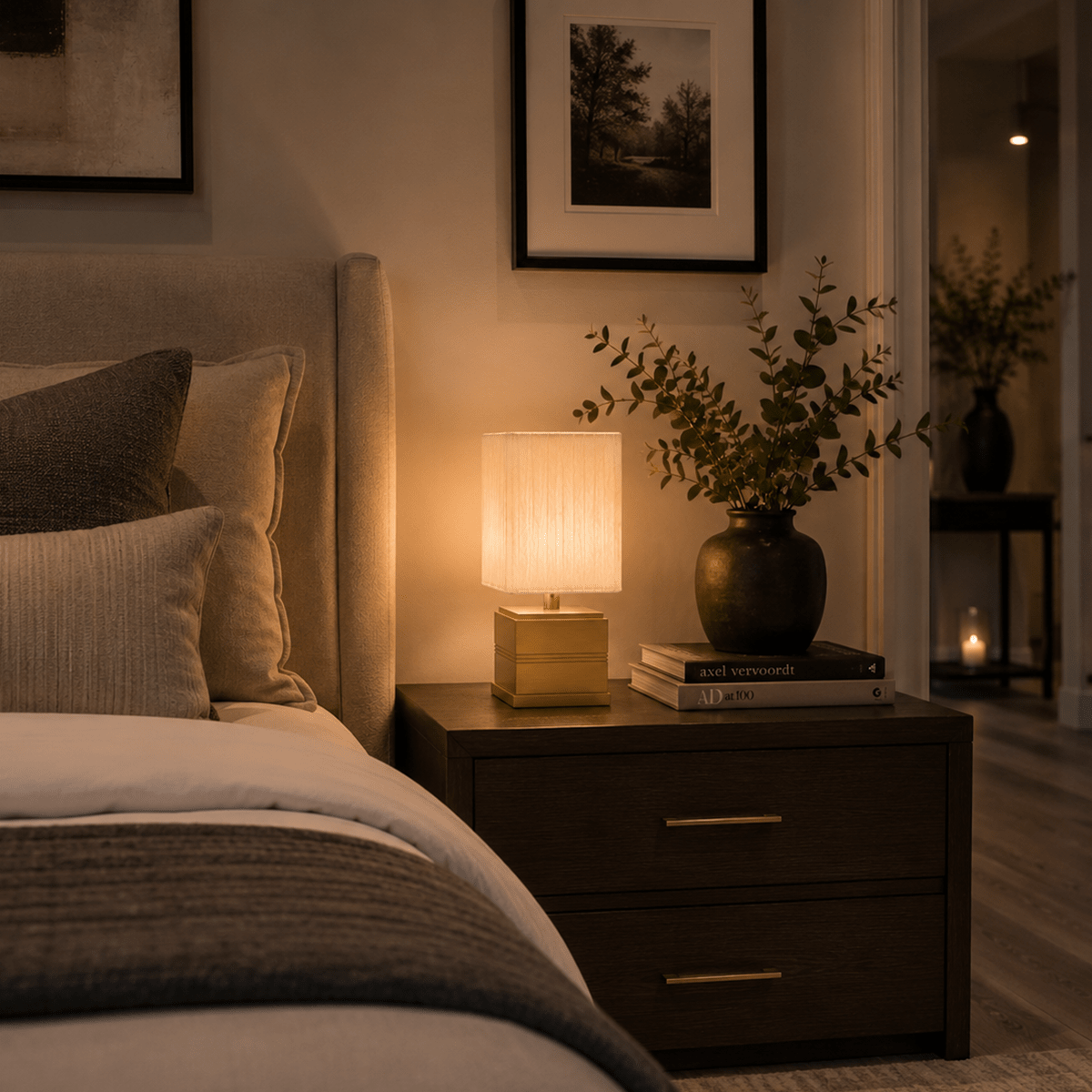 Regency Cordless Table Lamp Brass Ivory Pleated Shade [B] - Image 3
