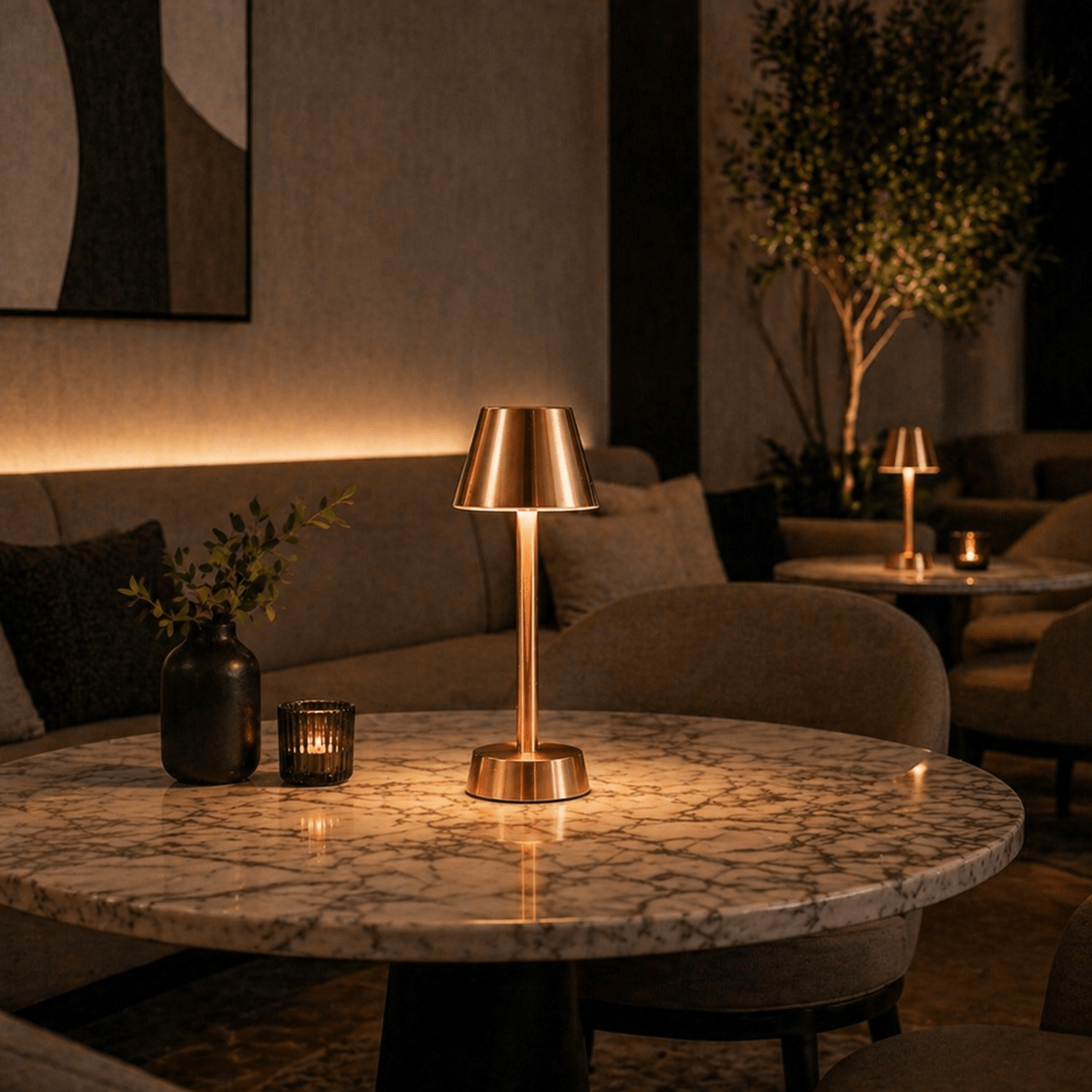 Sofia Empire Cordless Rechargeable Table Lamp - Copper - Image 1