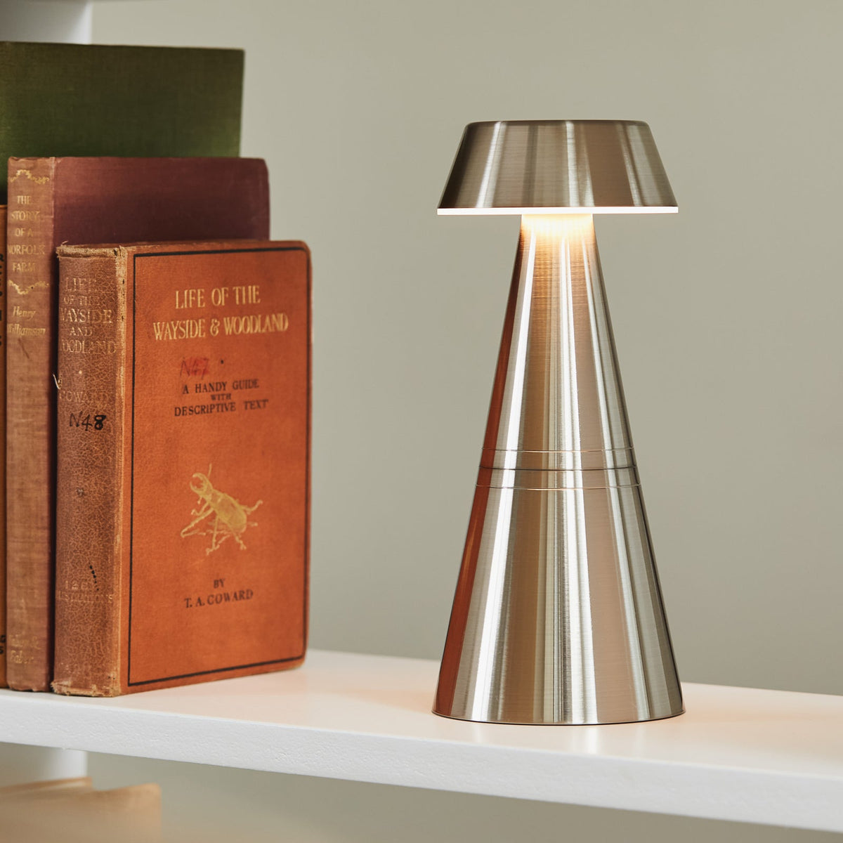 Charm Empire Cordless Rechargeable Table Lamp - Nickel - Image 1