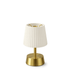 Cleo Cordless Table Lamp Brass Ivory Pleated Shade [D] - Image 7
