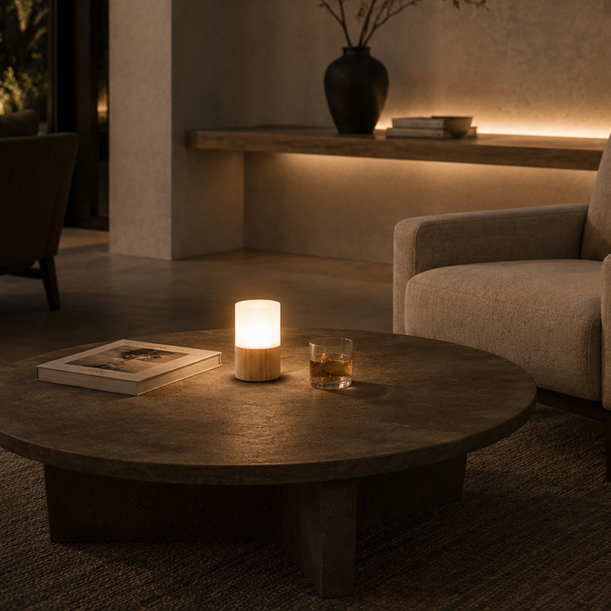 Halo Cordless Rechargeable Table Lamp - Wood - Image 4
