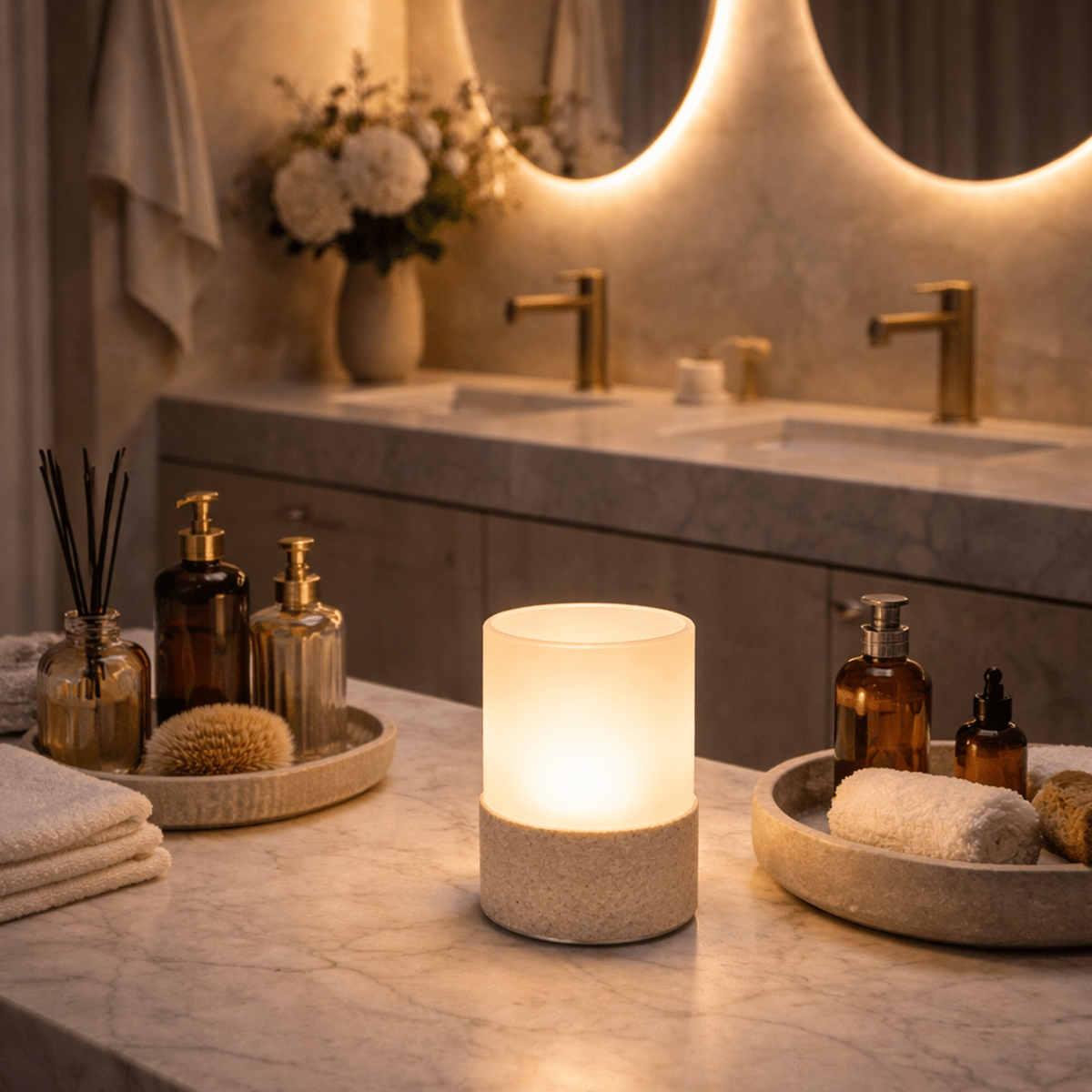 Halo Cordless Rechargeable Table Lamp - Stone - Image 3