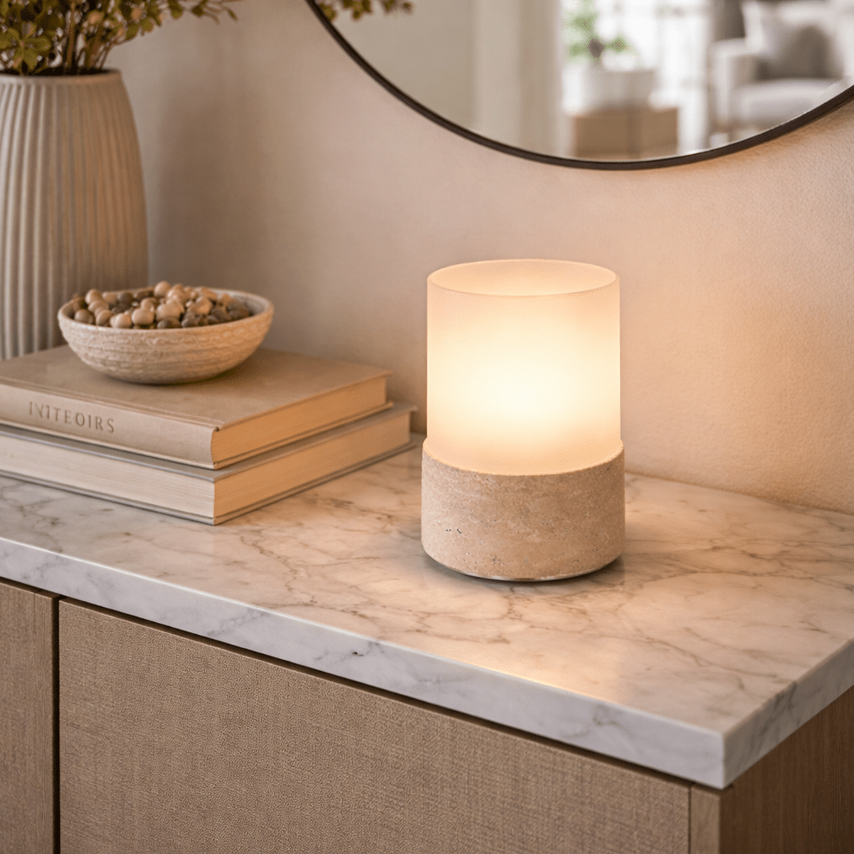 Halo Cordless Rechargeable Table Lamp - Stone - Image 5