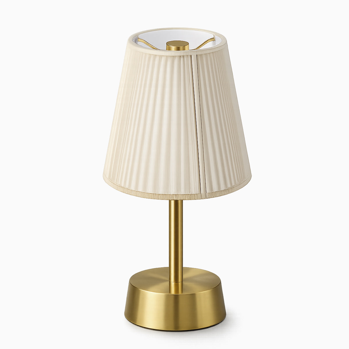 Liberty Cordless Table Lamp Brass Ivory Cotton Shade [C] - Image 2