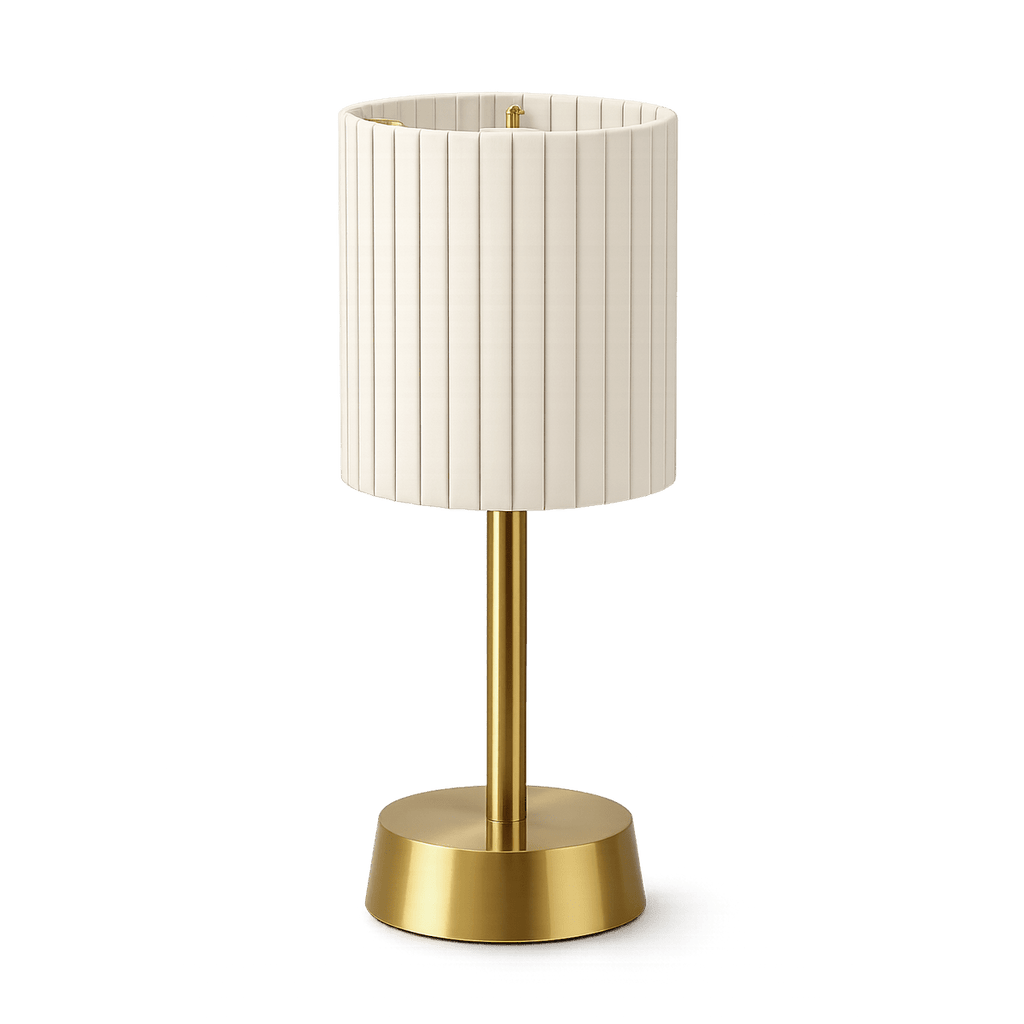 Liberty Cordless Table Lamp Brass Ivory Pleated Shade [A] - Image 7