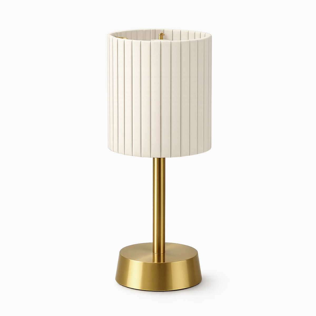 Liberty Cordless Table Lamp Brass Ivory Pleated Shade [A] - Image 2
