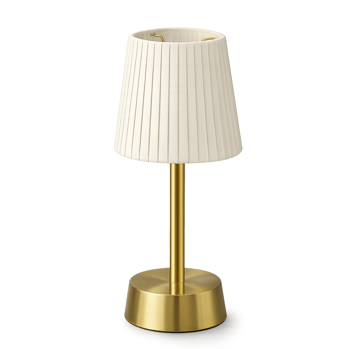 Liberty Cordless Table Lamp Brass Ivory Pleated Shade [D] - Image 6
