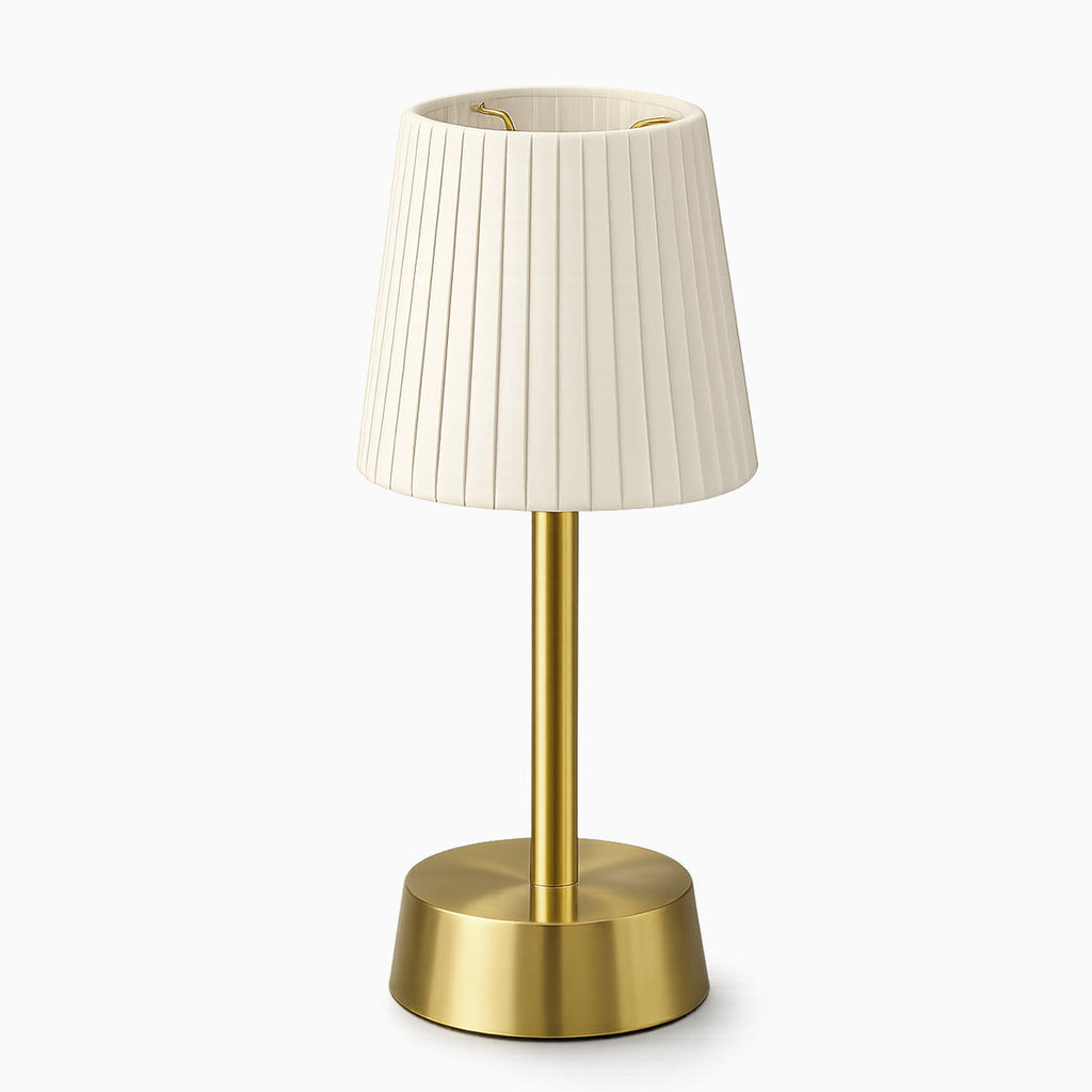 Liberty Cordless Table Lamp Brass Ivory Pleated Shade [D] - Image 2