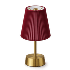 Liberty Cordless Table Lamp Brass Red Cotton Shade [C] - Image 7