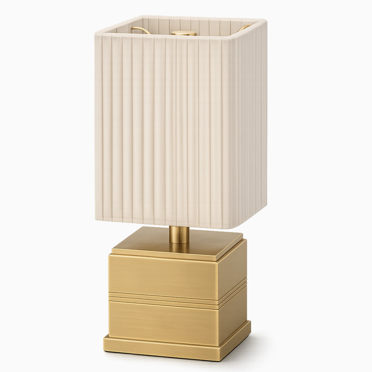 Regency Cordless Table Lamp Brass Ivory Pleated Shade [B] - Image 2
