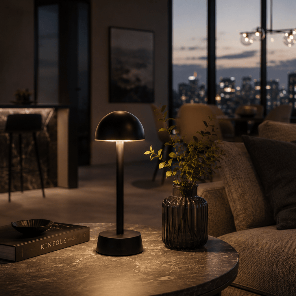 Sofia Dome Cordless Rechargeable Table Lamp - Black - Image 1
