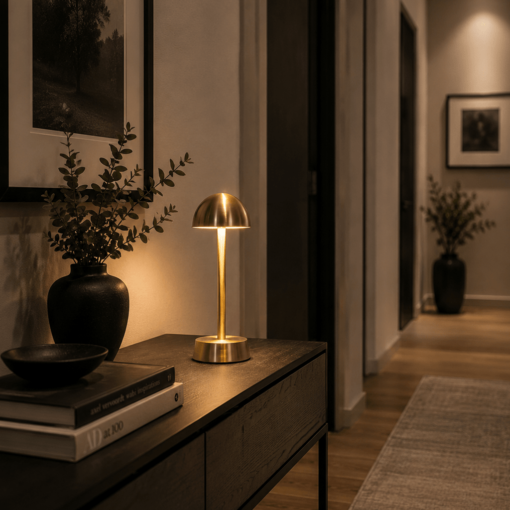 Sofia Dome Cordless Rechargeable Table Lamp - Brass - Image 3