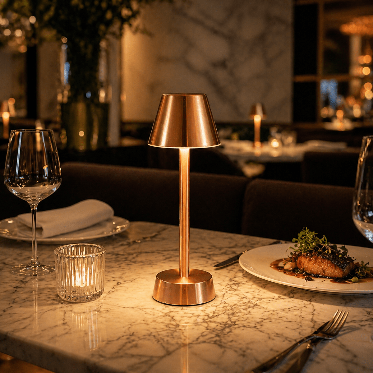 Sofia Empire Cordless Rechargeable Table Lamp - Copper - Image 4