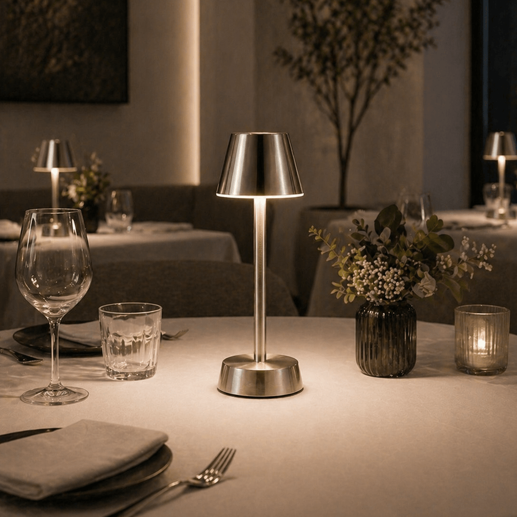 Sofia Empire Cordless Rechargeable Table Lamp - Nickel - Image 1