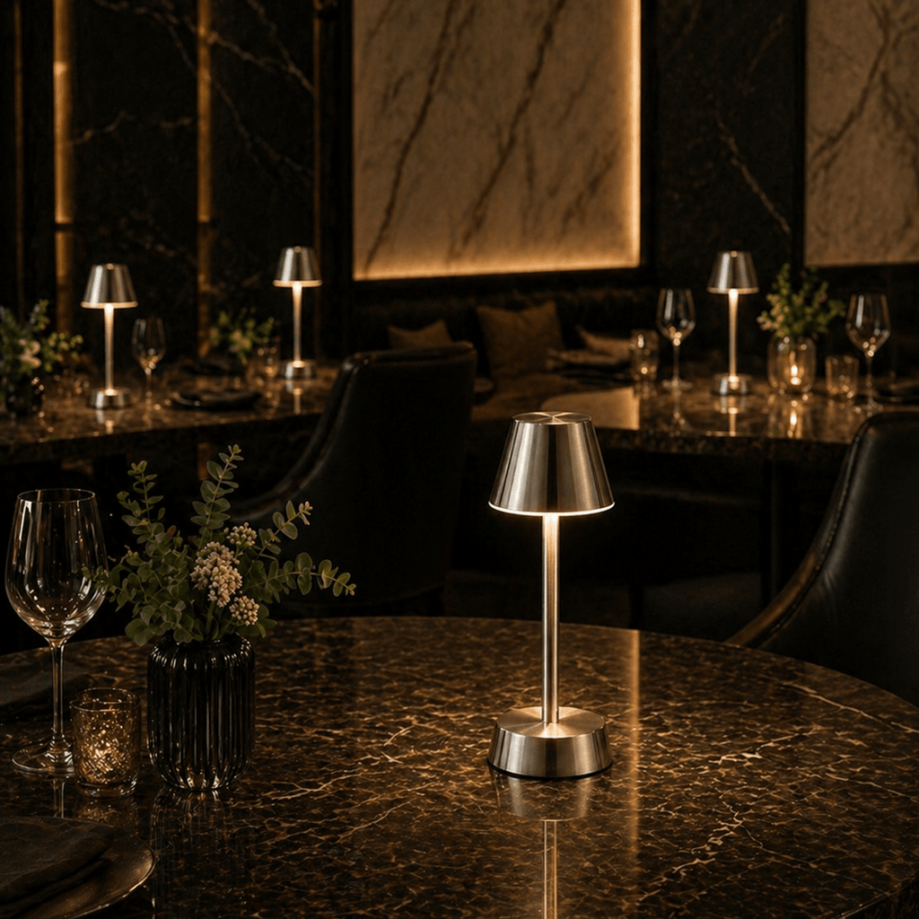 Sofia Empire Cordless Rechargeable Table Lamp - Nickel - Image 3
