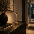 Sofia Flat Cordless Rechargeable Table Lamp - Brass - Image 1