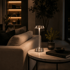 Sofia Flat Cordless Rechargeable Table Lamp - Nickel - Image 4
